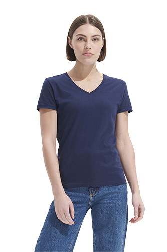 T-shirt femme col V broderie flocage personnalisé cotte cot