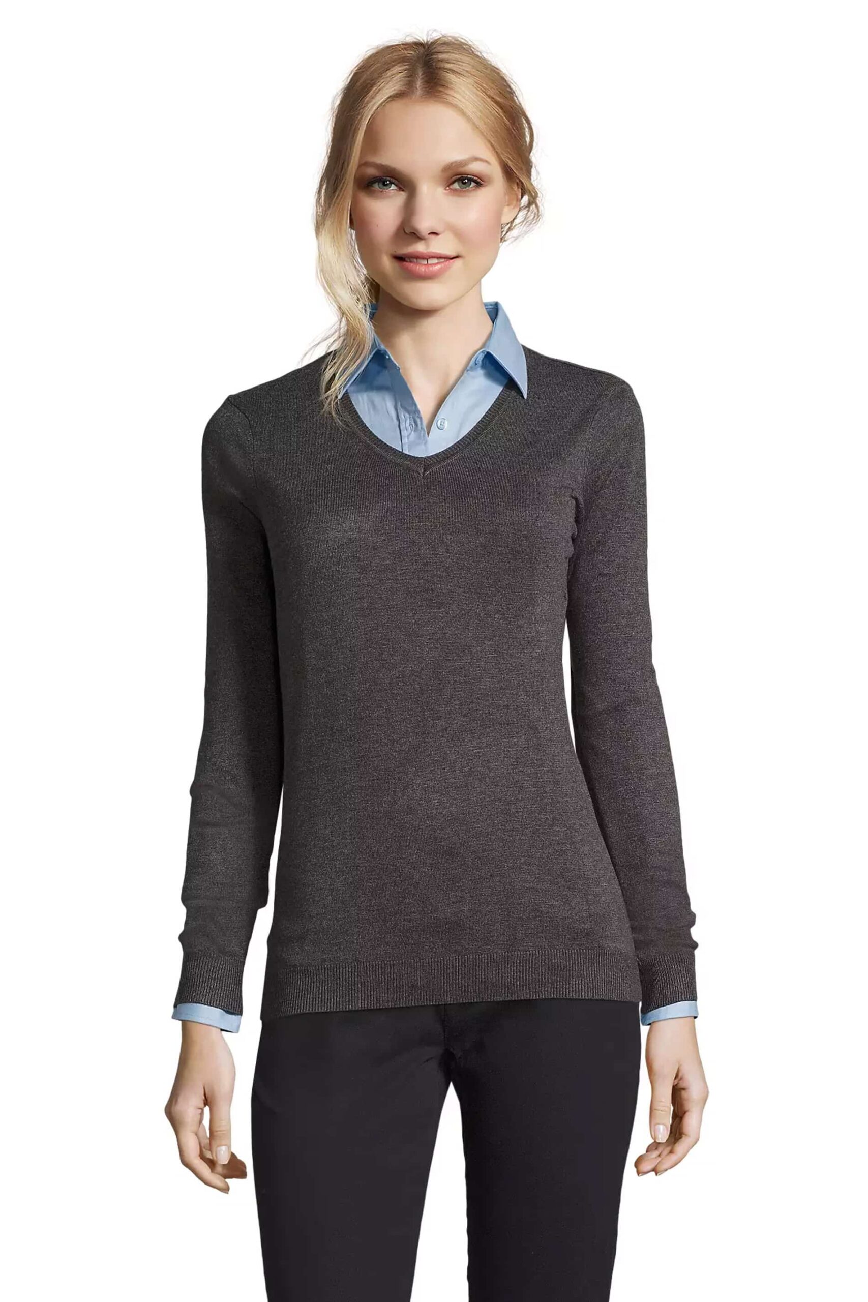 Pull col V femme brodé Cotte Cot - broderie personnalisée