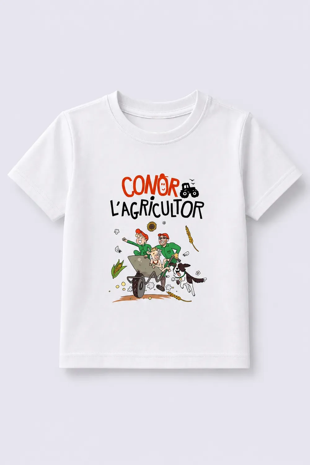 T-shirt Blanc floqué motif B.D Conor l'Agricultor