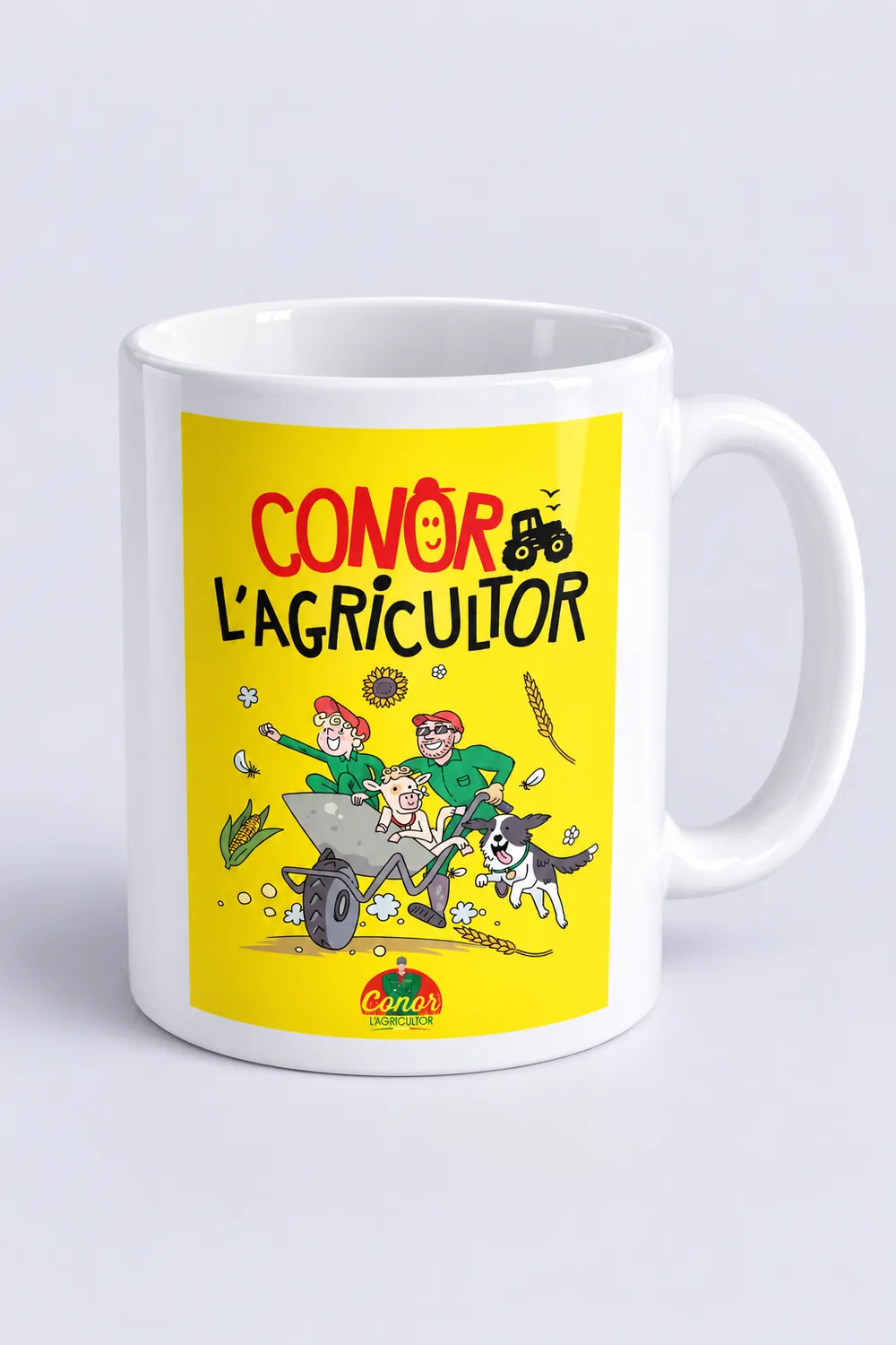 Mug blanc officiel de la BD Conor l'Agricultor